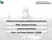 Aktualne koncepcje przedłużenia żywotności KWK Bolesław Śmiały poprzez eksploatację złoża za Rowem Bełckim
