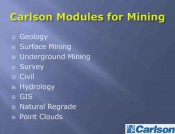 Carlson software product as an easy way of geological modelling and production planning