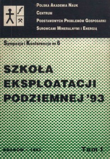 Materiały Szkoły Eksploatacji Podziemnej 1993